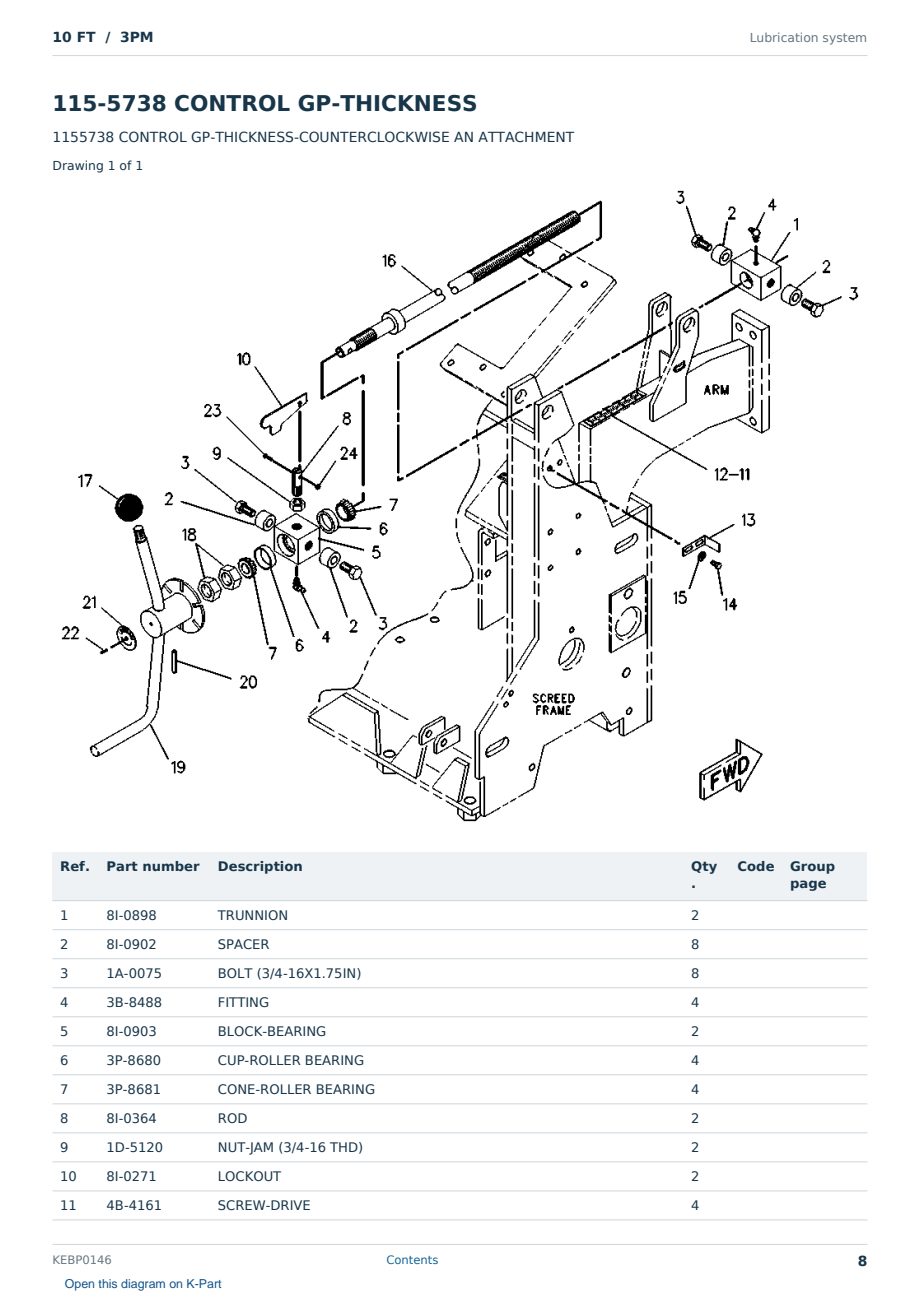 Caterpillar 10 FT S/N 3PM Partsbook KEBP0146 (English) - sample page 8 of 10 Caterpillar 10 FT S/N 3PM Partsbook KEBP0146 (English) - sample page 8 of 10