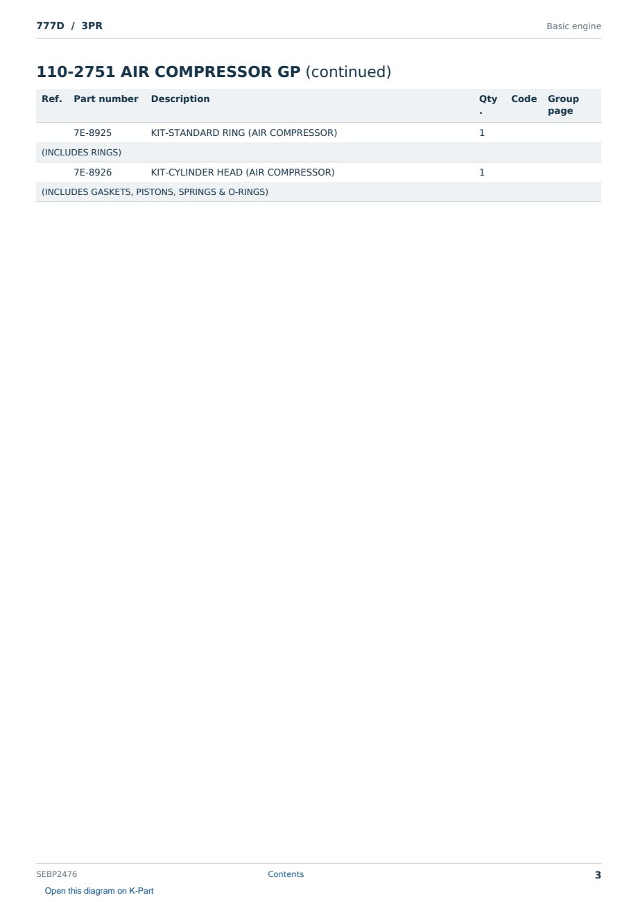 Caterpillar 777D S/N 3PR Partsbook SEBP2476 (English) - sample page 3 of 10 Caterpillar 777D S/N 3PR Partsbook SEBP2476 (English) - sample page 3 of 10