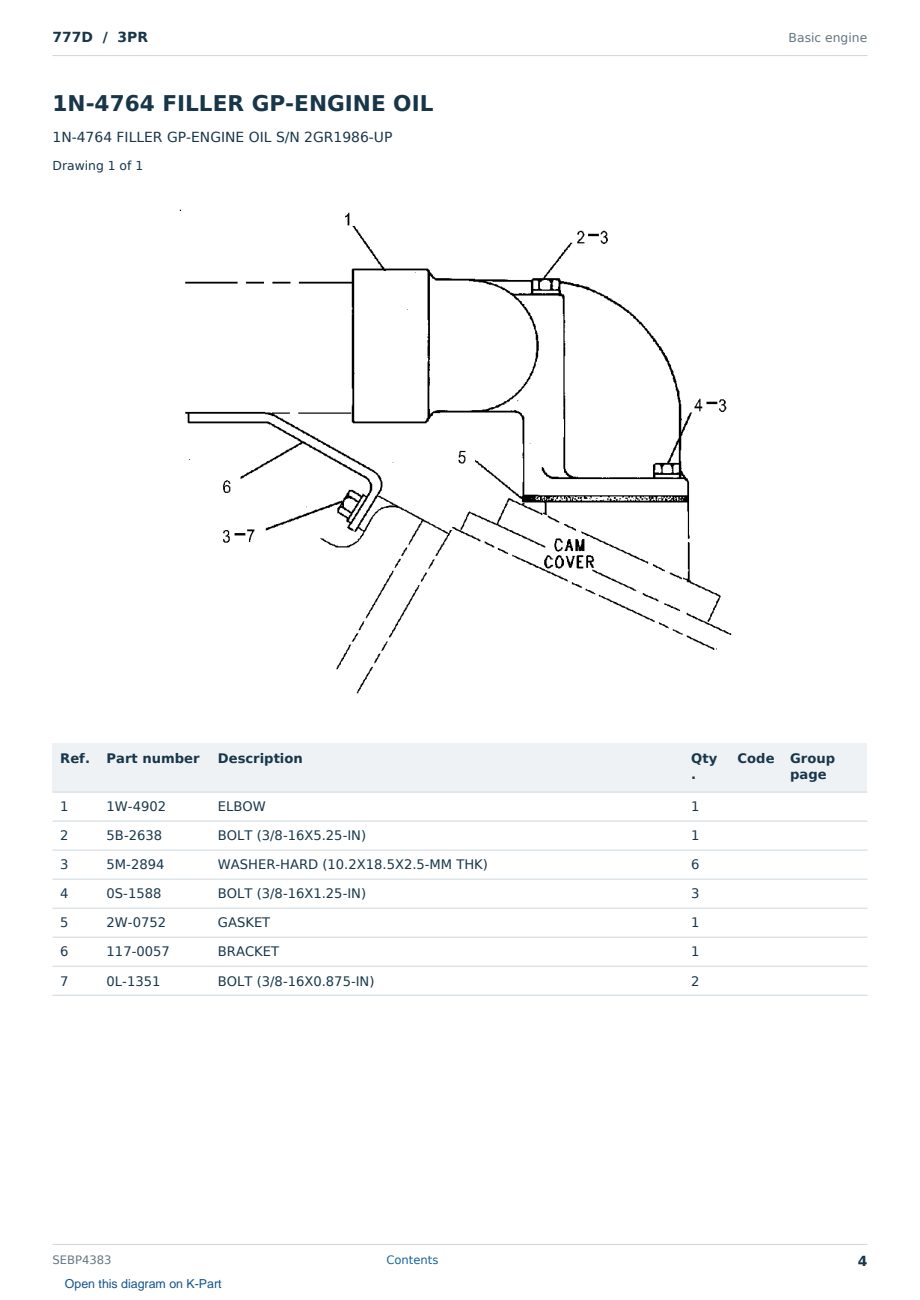Caterpillar 777D S/N 3PR Partsbook SEBP4383 (English) - sample page 4 of 10 Caterpillar 777D S/N 3PR Partsbook SEBP4383 (English) - sample page 4 of 10