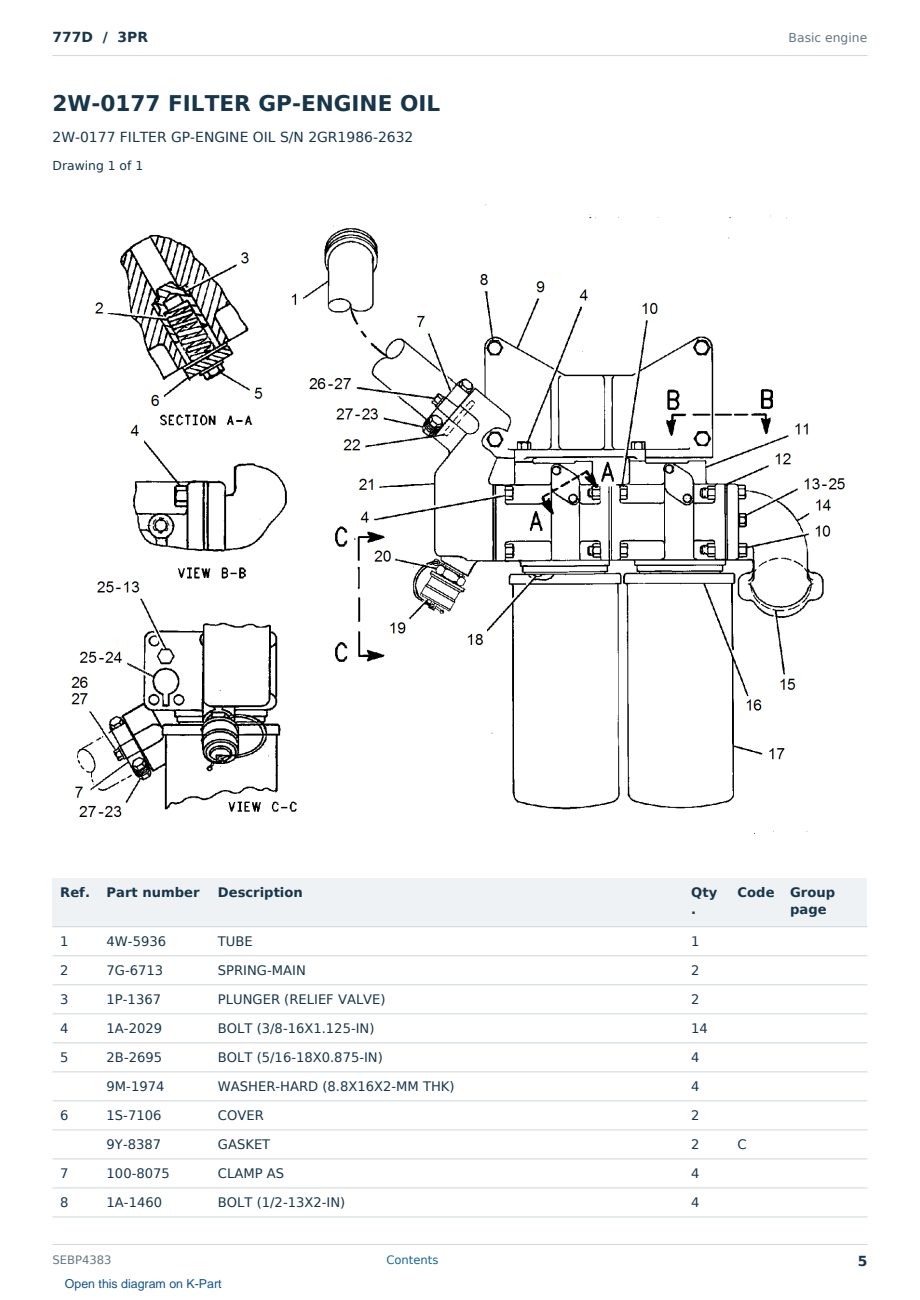 Caterpillar 777D S/N 3PR Partsbook SEBP4383 (English) - sample page 5 of 10 Caterpillar 777D S/N 3PR Partsbook SEBP4383 (English) - sample page 5 of 10