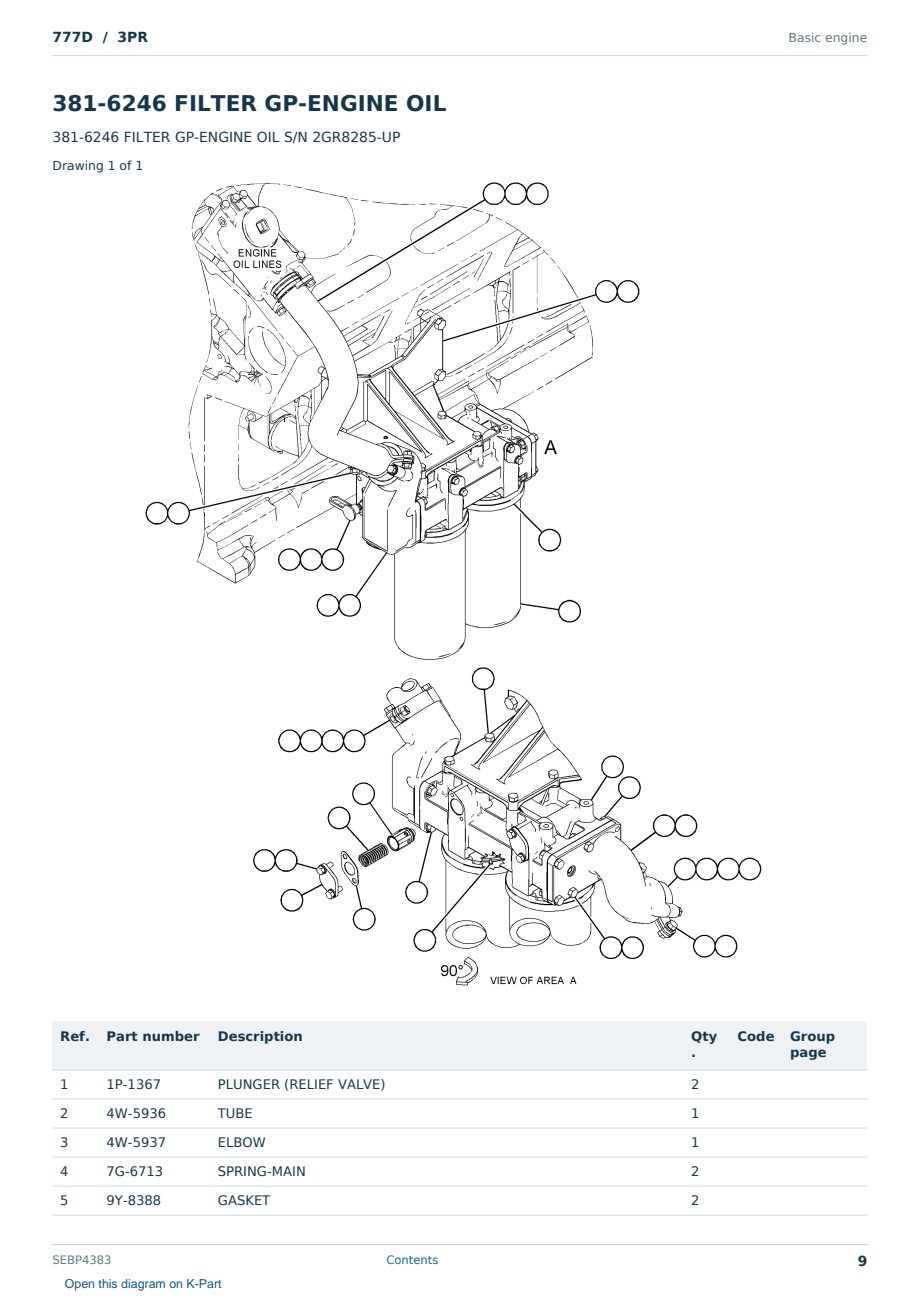 Caterpillar 777D S/N 3PR Partsbook SEBP4383 (English) - sample page 9 of 10 Caterpillar 777D S/N 3PR Partsbook SEBP4383 (English) - sample page 9 of 10