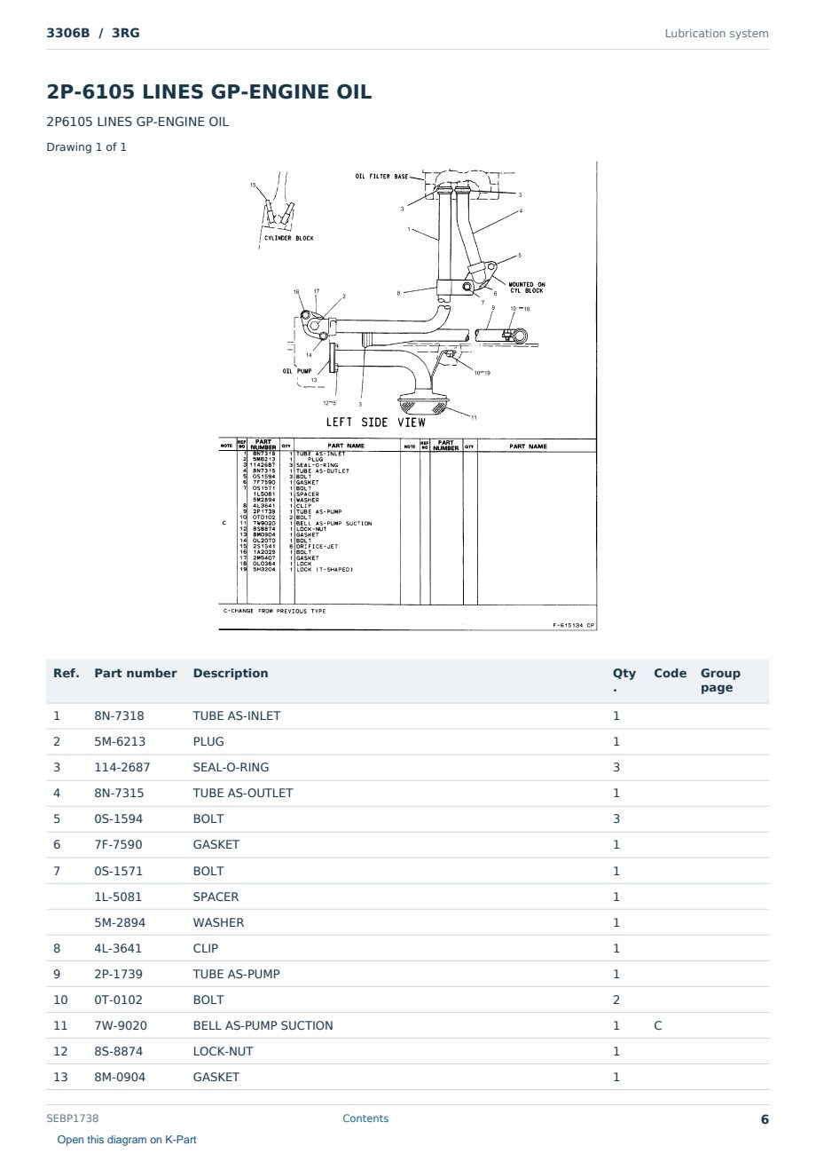 Caterpillar 3306B S/N 3RG Partsbook SEBP1738 (English) - sample page 6 of 10 Caterpillar 3306B S/N 3RG Partsbook SEBP1738 (English) - sample page 6 of 10