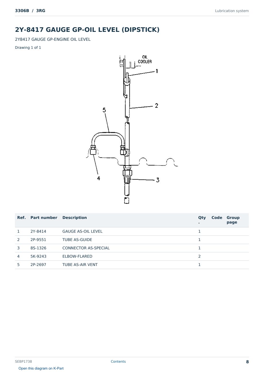 Caterpillar 3306B S/N 3RG Partsbook SEBP1738 (English) - sample page 8 of 10 Caterpillar 3306B S/N 3RG Partsbook SEBP1738 (English) - sample page 8 of 10