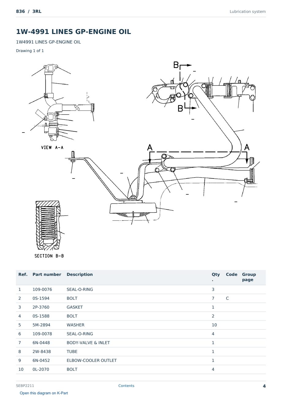 Caterpillar 836 S/N 3RL Partsbook SEBP2211 (English) - sample page 4 of 10 Caterpillar 836 S/N 3RL Partsbook SEBP2211 (English) - sample page 4 of 10