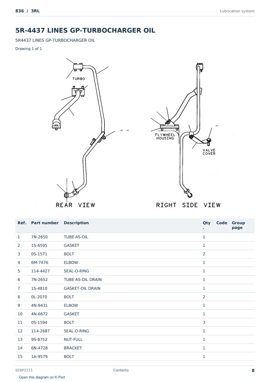 Caterpillar 836 S/N 3RL Partsbook SEBP2211 (English) - sample page 8 of 10 Caterpillar 836 S/N 3RL Partsbook SEBP2211 (English) - sample page 8 of 10