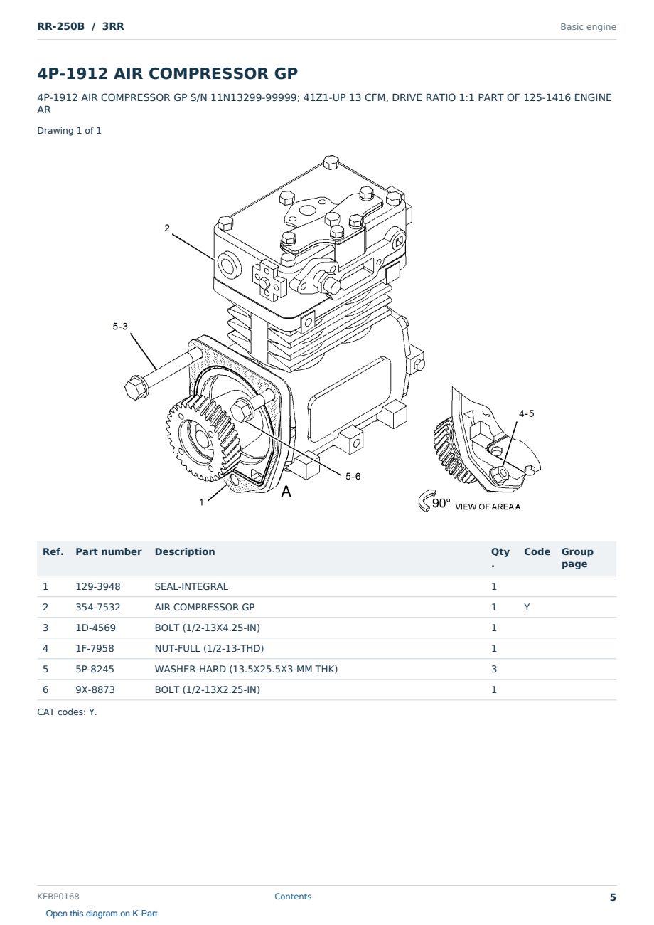 Caterpillar RR-250B S/N 3RR Partsbook KEBP0168 (English) - sample page 5 of 10 Caterpillar RR-250B S/N 3RR Partsbook KEBP0168 (English) - sample page 5 of 10