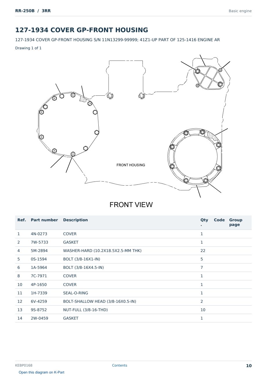 Caterpillar RR-250B S/N 3RR Partsbook KEBP0168 (English) - sample page 10 of 10 Caterpillar RR-250B S/N 3RR Partsbook KEBP0168 (English) - sample page 10 of 10