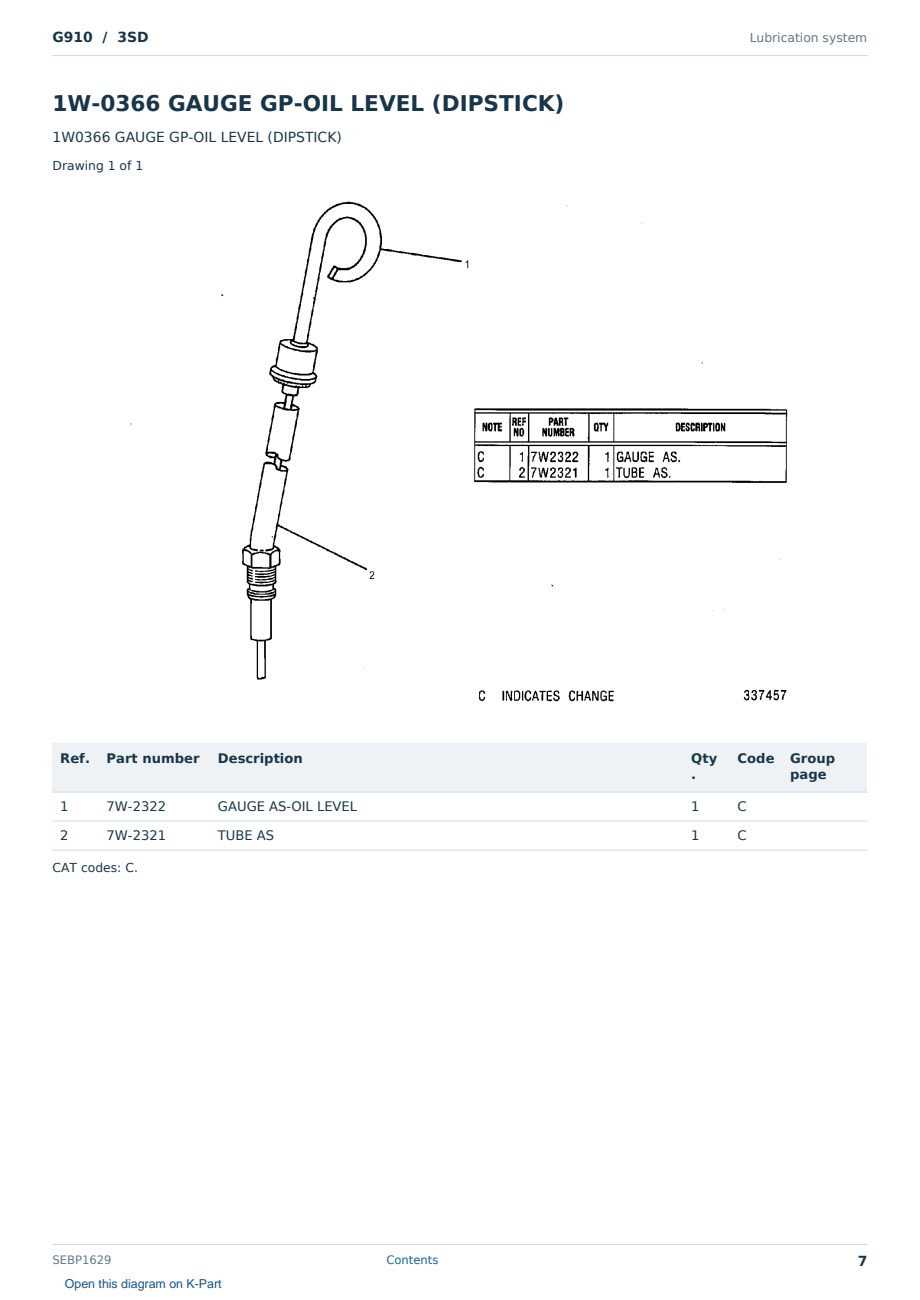 Caterpillar G910 S/N 3SD Partsbook SEBP1629 (English) - sample page 7 of 10 Caterpillar G910 S/N 3SD Partsbook SEBP1629 (English) - sample page 7 of 10