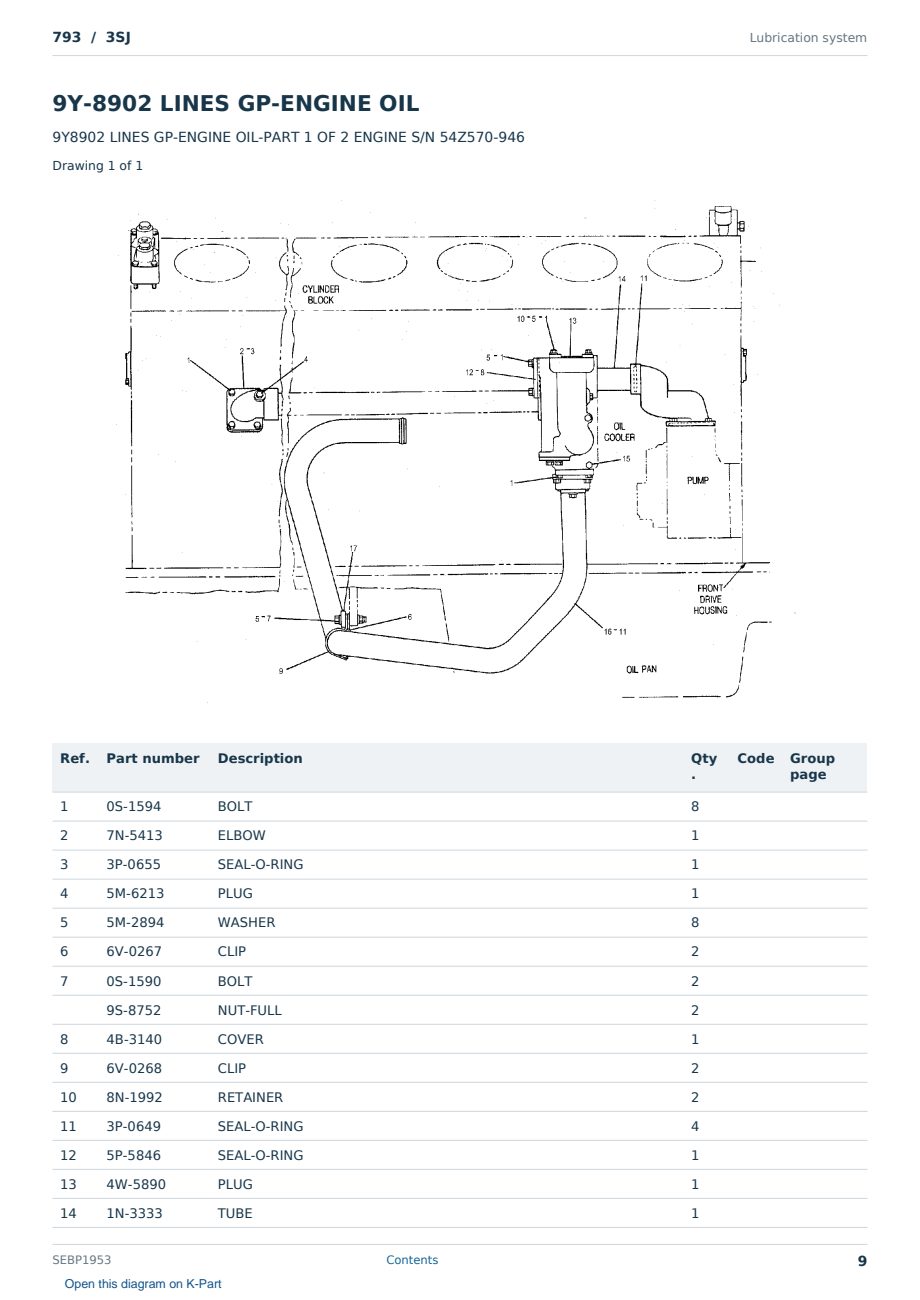 Caterpillar 793 S/N 3SJ Partsbook SEBP1953 (English) - sample page 9 of 10 Caterpillar 793 S/N 3SJ Partsbook SEBP1953 (English) - sample page 9 of 10