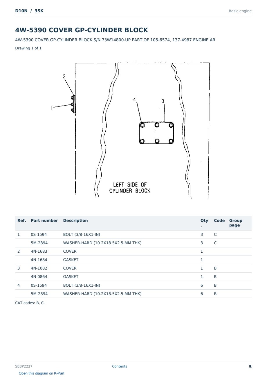 Caterpillar D10N S/N 3SK Partsbook SEBP2237 (English) - sample page 5 of 10 Caterpillar D10N S/N 3SK Partsbook SEBP2237 (English) - sample page 5 of 10