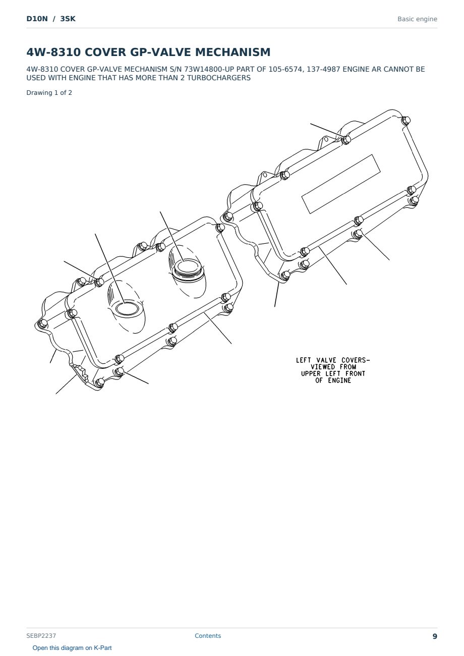 Caterpillar D10N S/N 3SK Partsbook SEBP2237 (English) - sample page 9 of 10 Caterpillar D10N S/N 3SK Partsbook SEBP2237 (English) - sample page 9 of 10