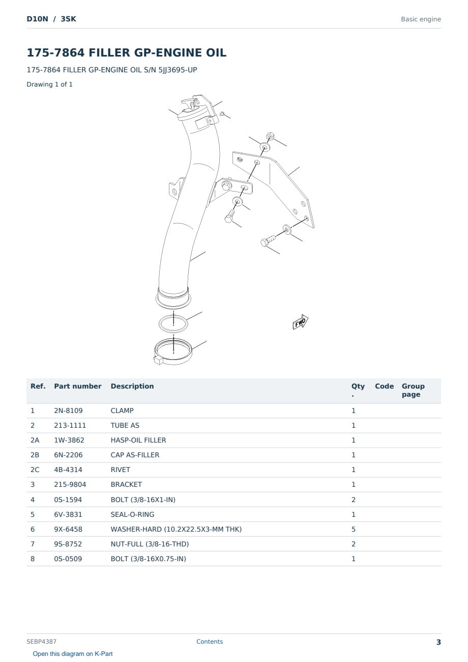 Caterpillar D10N S/N 3SK Partsbook SEBP4387 (English) - sample page 3 of 10 Caterpillar D10N S/N 3SK Partsbook SEBP4387 (English) - sample page 3 of 10
