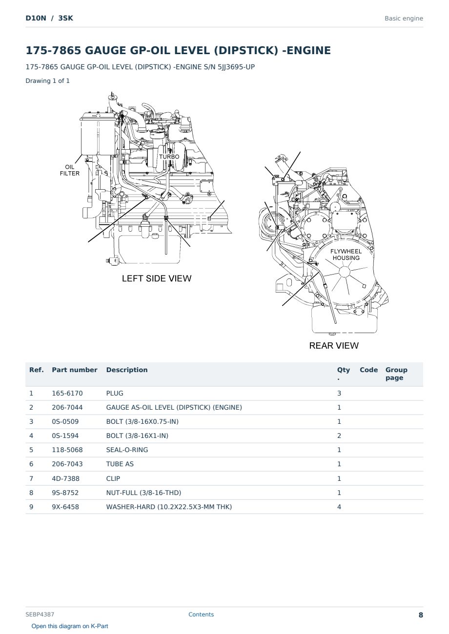 Caterpillar D10N S/N 3SK Partsbook SEBP4387 (English) - sample page 8 of 10 Caterpillar D10N S/N 3SK Partsbook SEBP4387 (English) - sample page 8 of 10