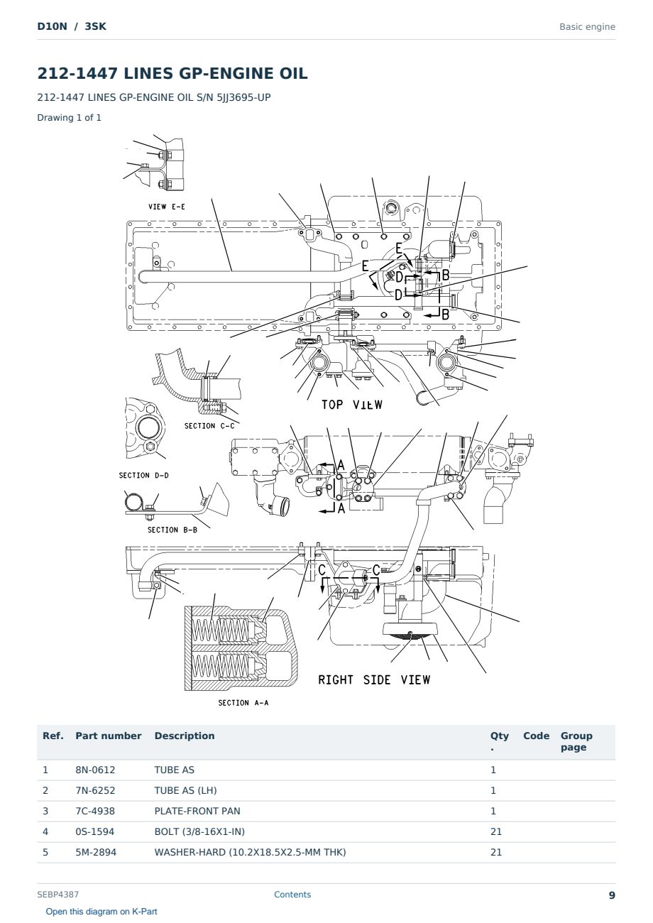 Caterpillar D10N S/N 3SK Partsbook SEBP4387 (English) - sample page 9 of 10 Caterpillar D10N S/N 3SK Partsbook SEBP4387 (English) - sample page 9 of 10