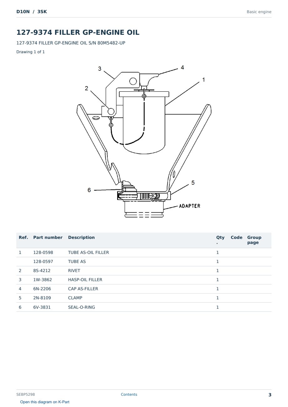 Caterpillar D10N S/N 3SK Partsbook SEBP5298 (English) - sample page 3 of 10 Caterpillar D10N S/N 3SK Partsbook SEBP5298 (English) - sample page 3 of 10