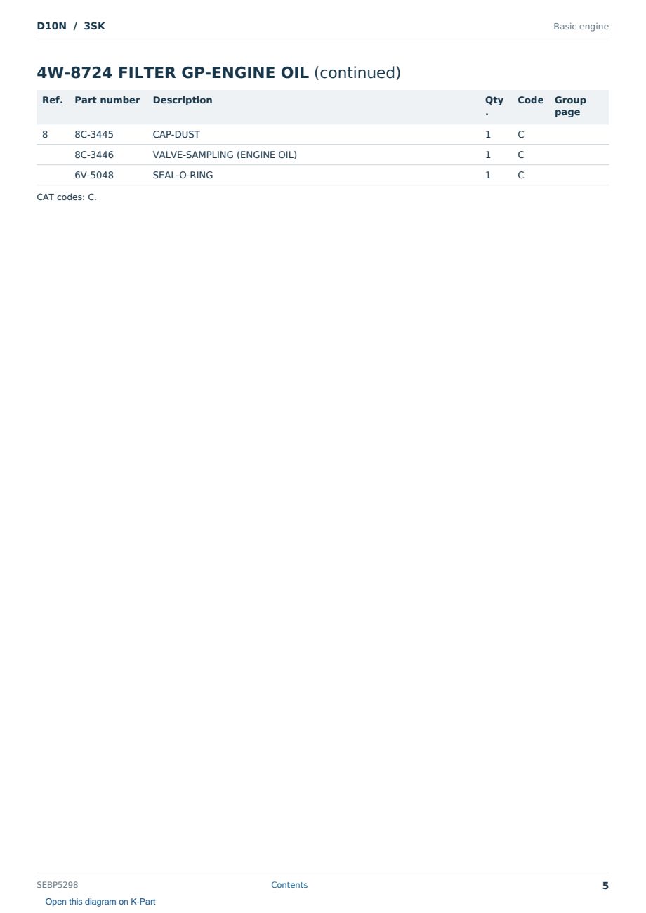 Caterpillar D10N S/N 3SK Partsbook SEBP5298 (English) - sample page 5 of 10 Caterpillar D10N S/N 3SK Partsbook SEBP5298 (English) - sample page 5 of 10