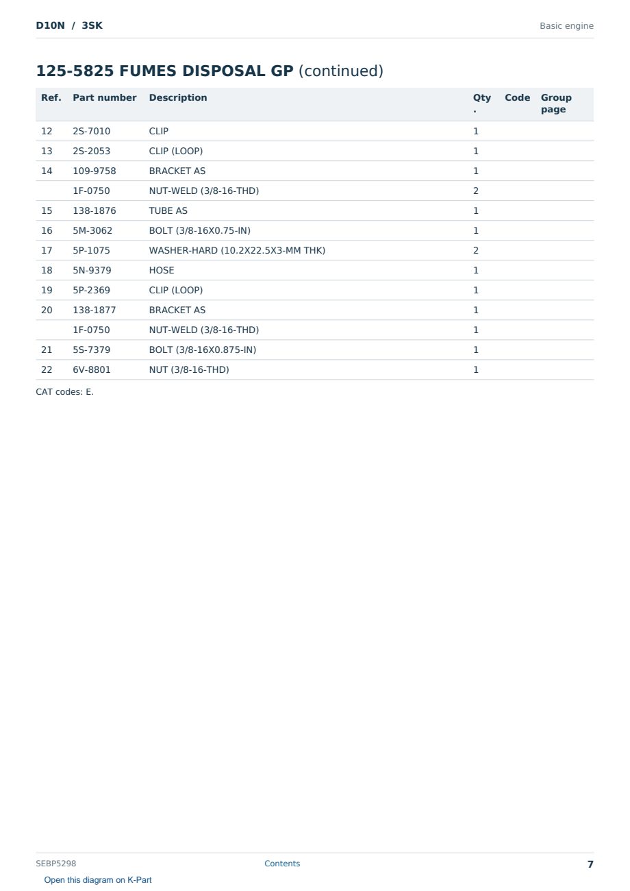Caterpillar D10N S/N 3SK Partsbook SEBP5298 (English) - sample page 7 of 10 Caterpillar D10N S/N 3SK Partsbook SEBP5298 (English) - sample page 7 of 10