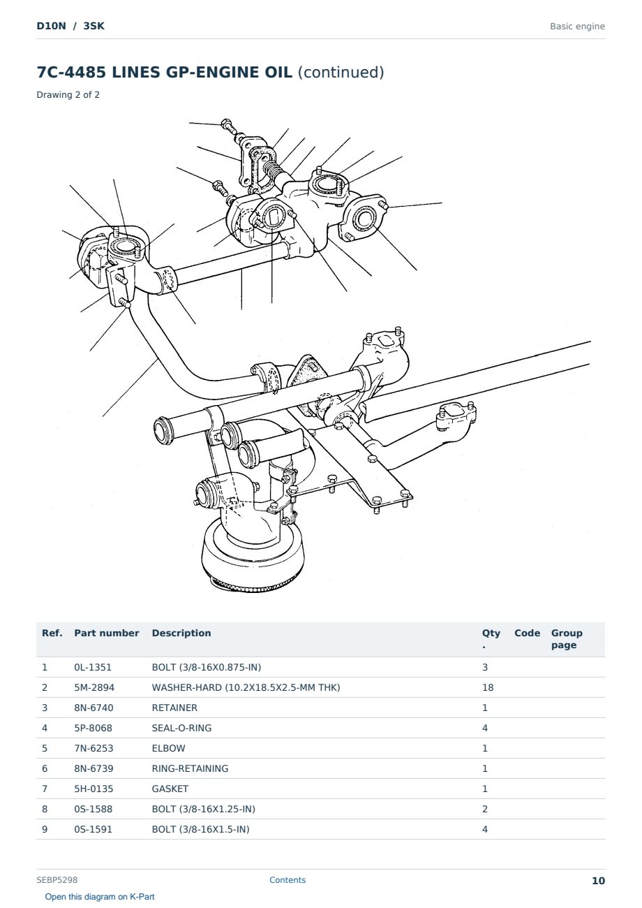 Caterpillar D10N S/N 3SK Partsbook SEBP5298 (English) - sample page 10 of 10 Caterpillar D10N S/N 3SK Partsbook SEBP5298 (English) - sample page 10 of 10