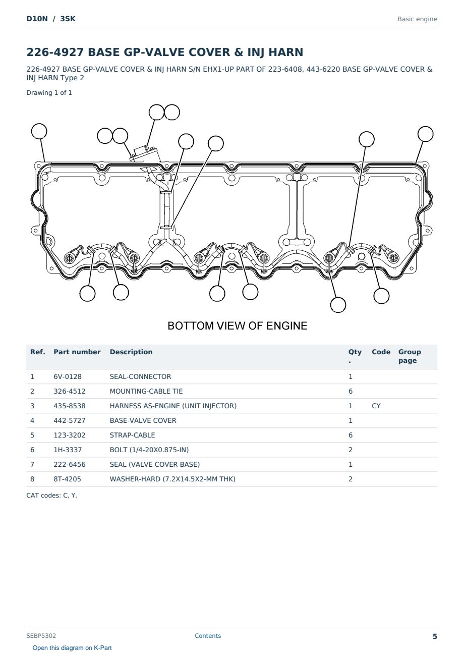 Caterpillar D10N S/N 3SK Partsbook SEBP5302 (English) - sample page 5 of 10 Caterpillar D10N S/N 3SK Partsbook SEBP5302 (English) - sample page 5 of 10