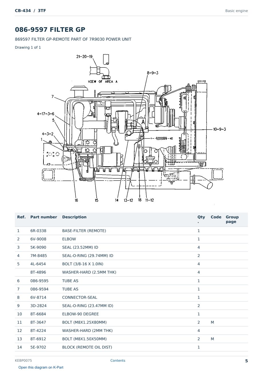 Caterpillar CB-434 S/N 3TF Partsbook KEBP0075 (English) - sample page 5 of 10 Caterpillar CB-434 S/N 3TF Partsbook KEBP0075 (English) - sample page 5 of 10