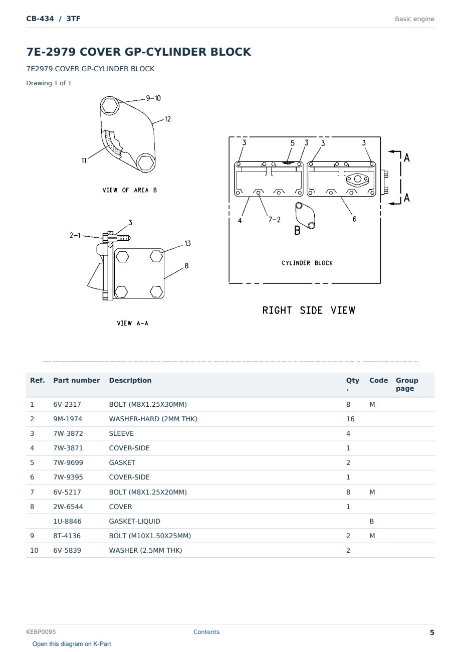Caterpillar CB-434 S/N 3TF Partsbook KEBP0095 (English) - sample page 5 of 10 Caterpillar CB-434 S/N 3TF Partsbook KEBP0095 (English) - sample page 5 of 10