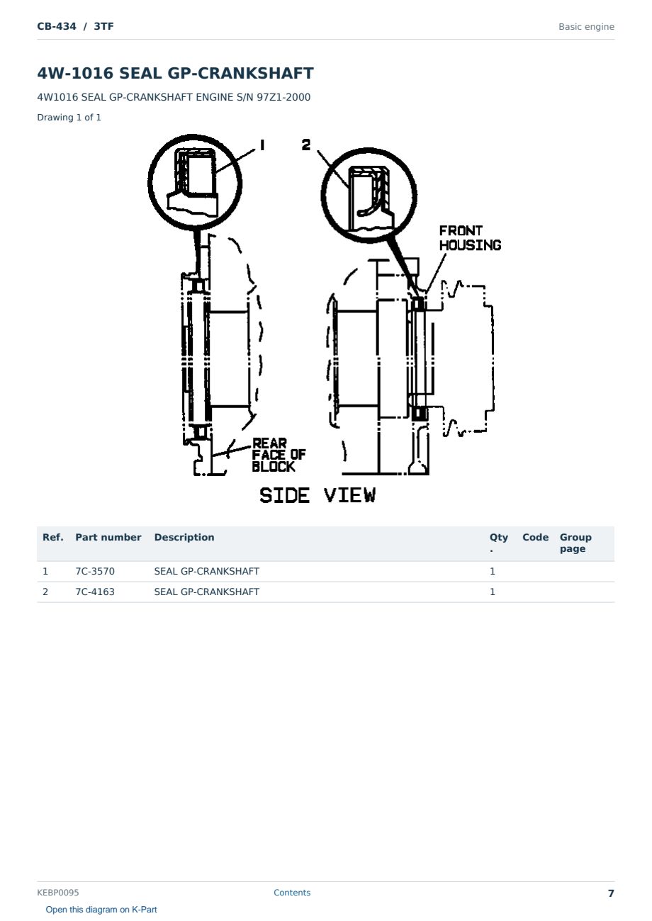 Caterpillar CB-434 S/N 3TF Partsbook KEBP0095 (English) - sample page 7 of 10 Caterpillar CB-434 S/N 3TF Partsbook KEBP0095 (English) - sample page 7 of 10