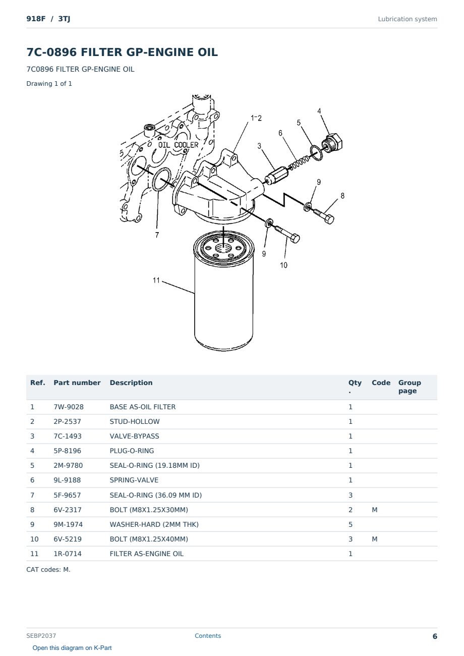 Caterpillar 918F S/N 3TJ Partsbook SEBP2037 (English) - sample page 6 of 10 Caterpillar 918F S/N 3TJ Partsbook SEBP2037 (English) - sample page 6 of 10