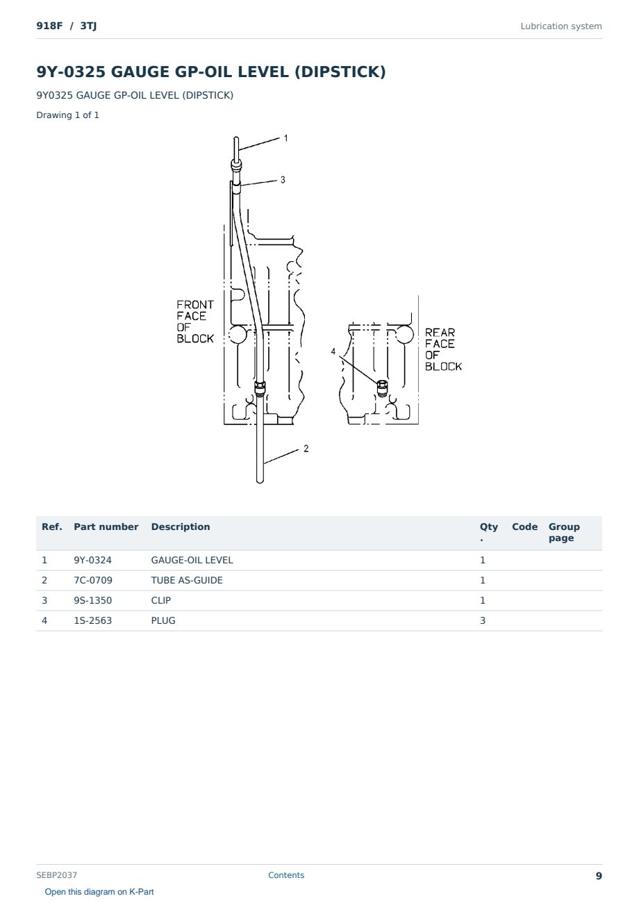 Caterpillar 918F S/N 3TJ Partsbook SEBP2037 (English) - sample page 9 of 10 Caterpillar 918F S/N 3TJ Partsbook SEBP2037 (English) - sample page 9 of 10