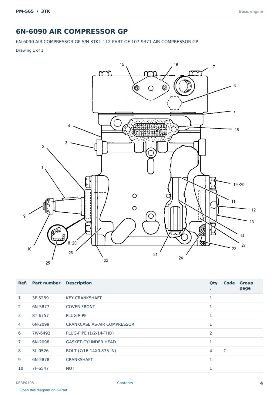 Caterpillar PM-565 S/N 3TK Partsbook KEBP0105 (English) - sample page 4 of 10 Caterpillar PM-565 S/N 3TK Partsbook KEBP0105 (English) - sample page 4 of 10