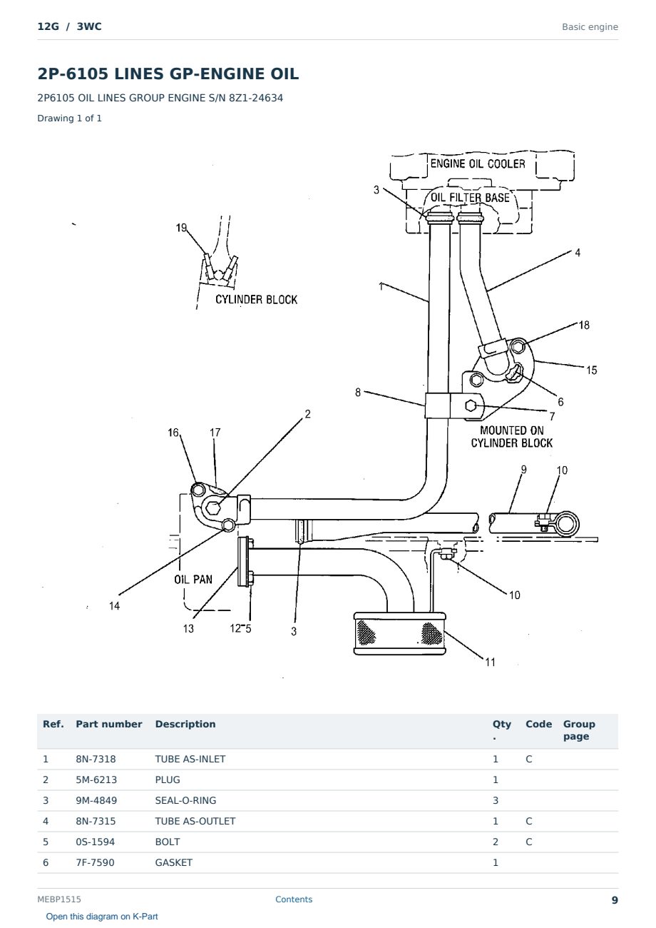 Caterpillar 12G S/N 3WC Partsbook MEBP1515 (English) - sample page 9 of 10 Caterpillar 12G S/N 3WC Partsbook MEBP1515 (English) - sample page 9 of 10