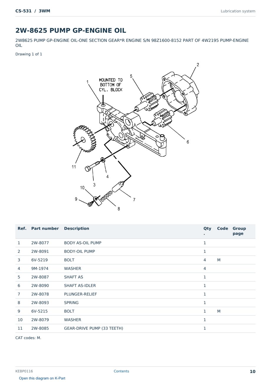 Caterpillar CS-531 S/N 3WM Partsbook KEBP0116 (English) - sample page 10 of 10 Caterpillar CS-531 S/N 3WM Partsbook KEBP0116 (English) - sample page 10 of 10