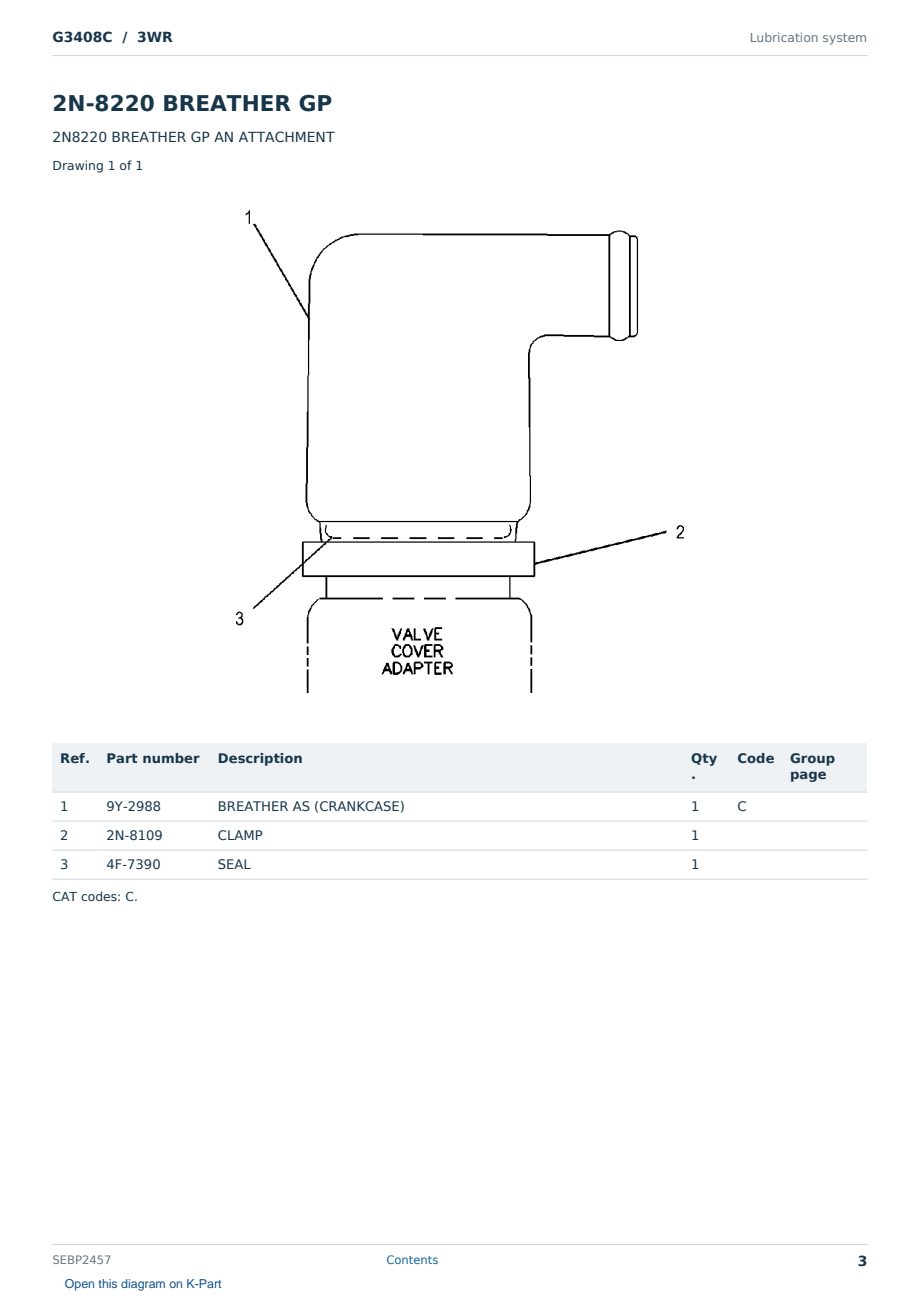 Caterpillar G3408C S/N 3WR Partsbook SEBP2457 (English) - sample page 3 of 10 Caterpillar G3408C S/N 3WR Partsbook SEBP2457 (English) - sample page 3 of 10