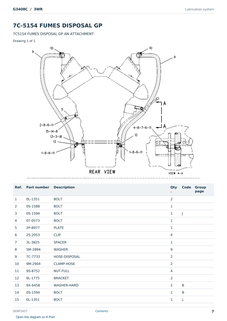 Caterpillar G3408C S/N 3WR Partsbook SEBP2457 (English) - sample page 7 of 10 Caterpillar G3408C S/N 3WR Partsbook SEBP2457 (English) - sample page 7 of 10