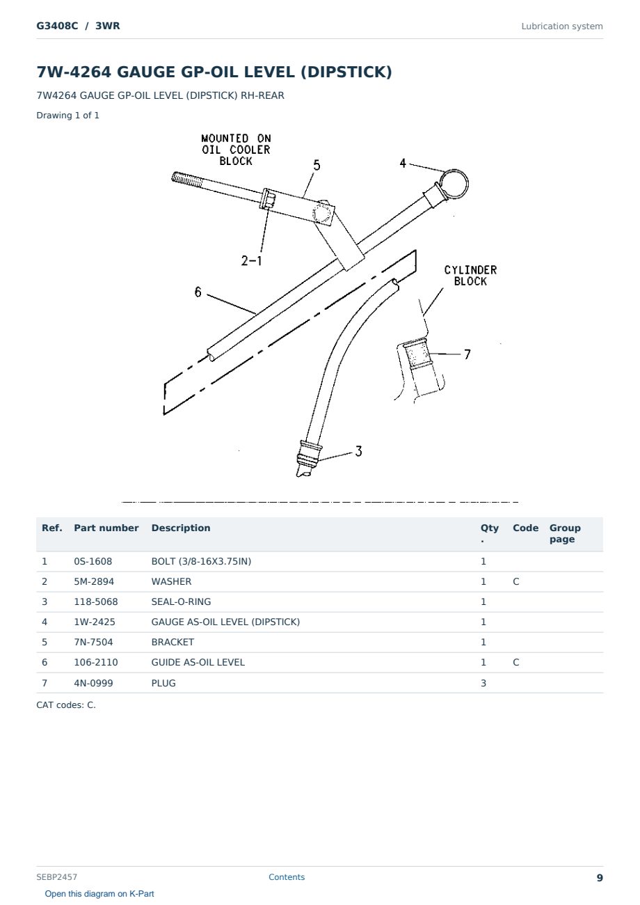 Caterpillar G3408C S/N 3WR Partsbook SEBP2457 (English) - sample page 9 of 10 Caterpillar G3408C S/N 3WR Partsbook SEBP2457 (English) - sample page 9 of 10