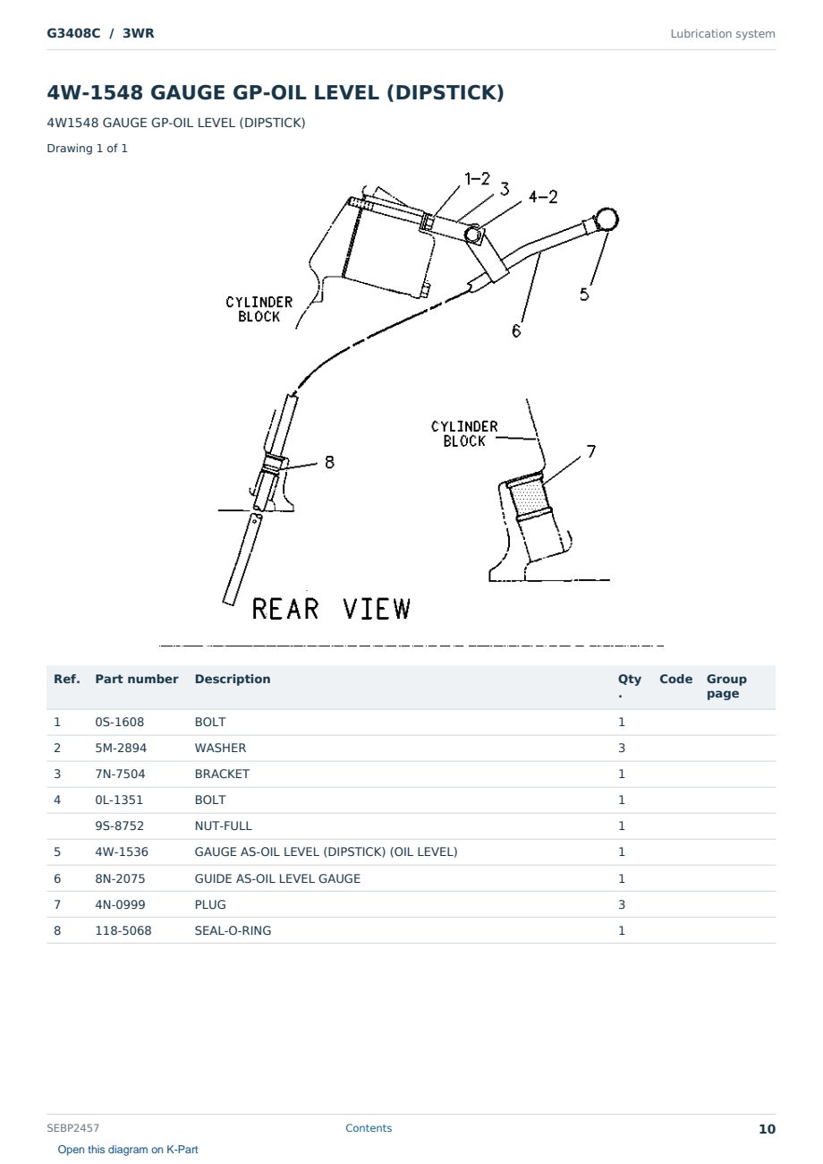 Caterpillar G3408C S/N 3WR Partsbook SEBP2457 (English) - sample page 10 of 10 Caterpillar G3408C S/N 3WR Partsbook SEBP2457 (English) - sample page 10 of 10