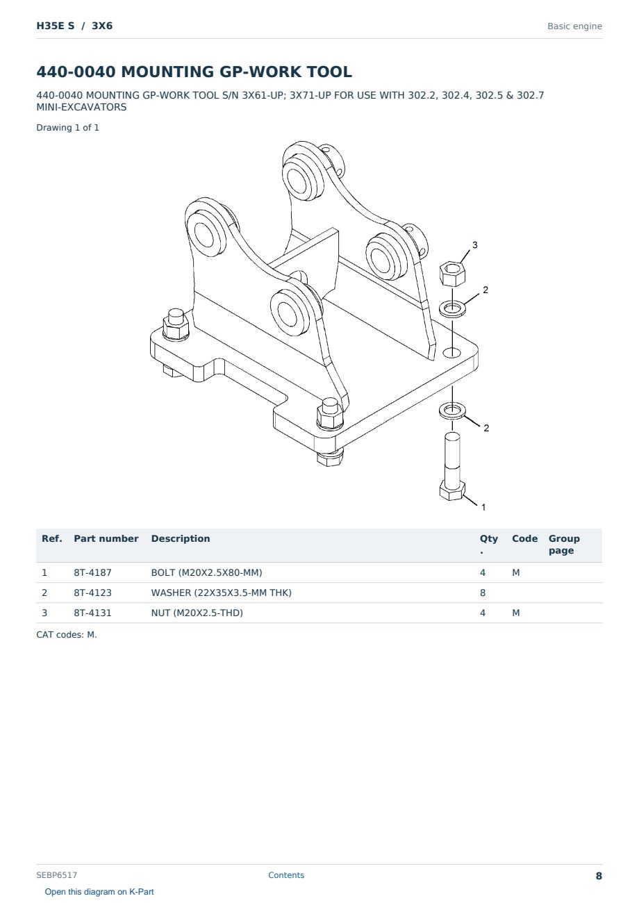 Caterpillar H35E S S/N 3X6 Partsbook SEBP6517 (English) - sample page 8 of 10 Caterpillar H35E S S/N 3X6 Partsbook SEBP6517 (English) - sample page 8 of 10
