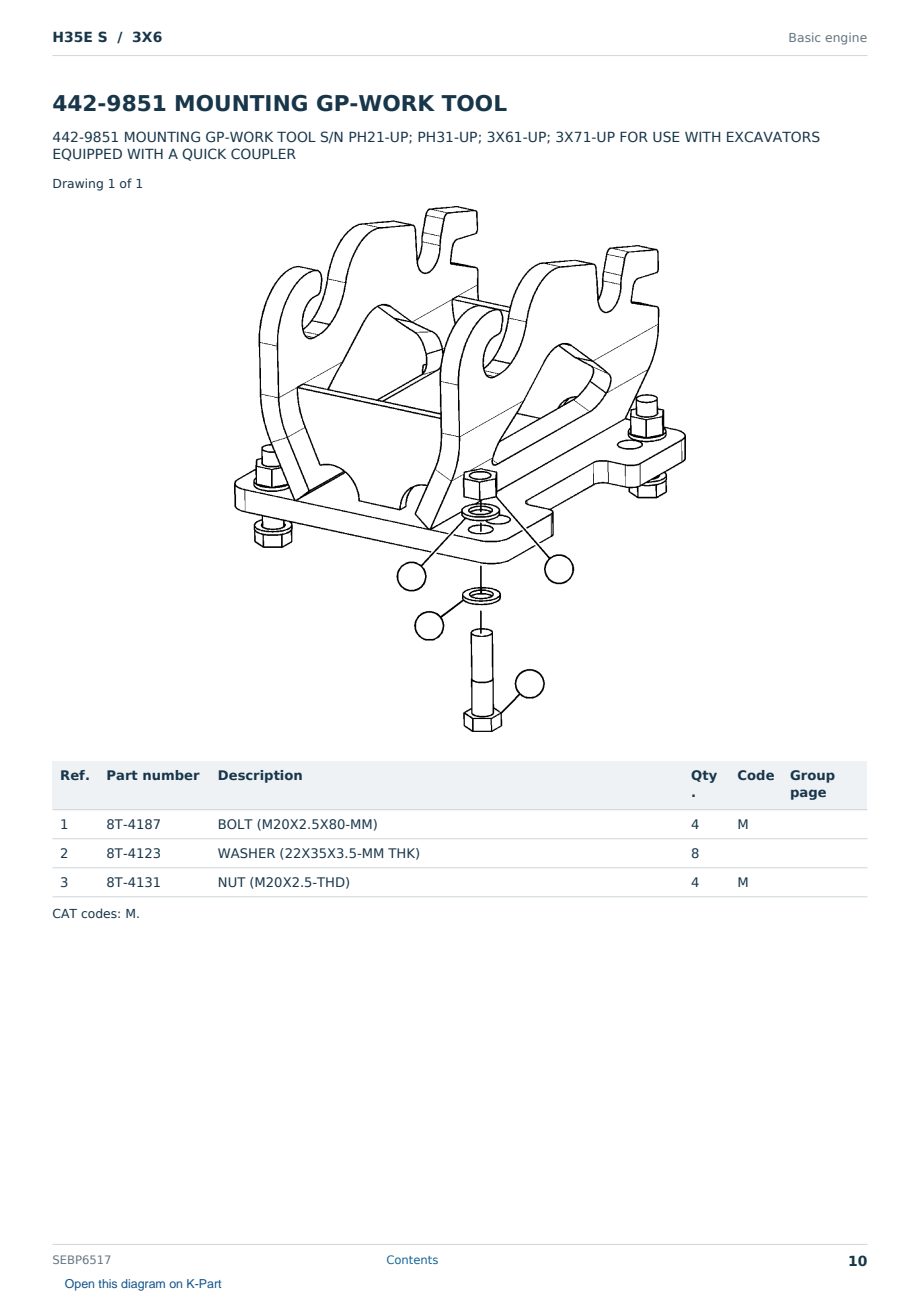 Caterpillar H35E S S/N 3X6 Partsbook SEBP6517 (English) - sample page 10 of 10 Caterpillar H35E S S/N 3X6 Partsbook SEBP6517 (English) - sample page 10 of 10