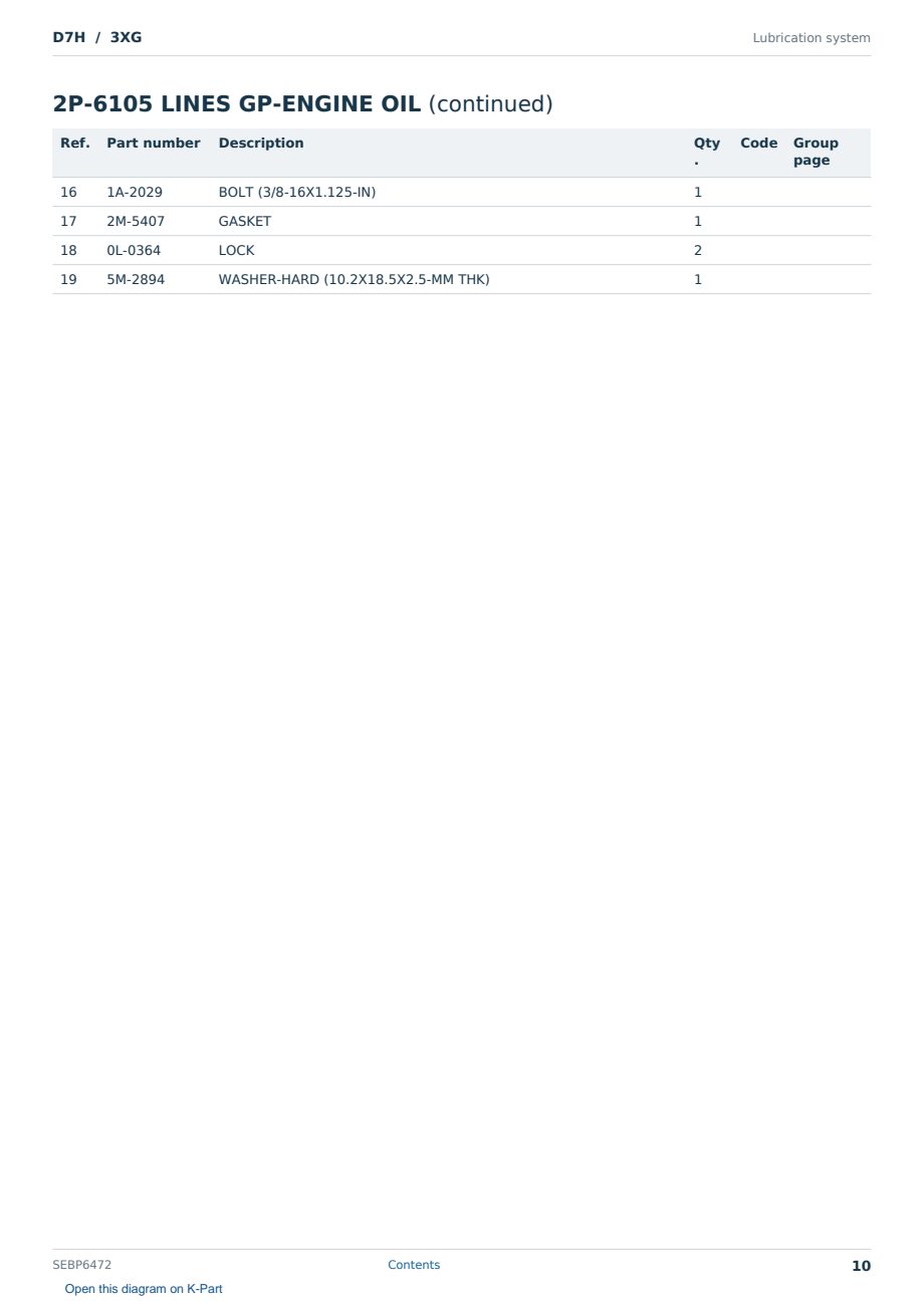 Caterpillar D7H S/N 3XG Partsbook SEBP6472 (English) - sample page 10 of 10 Caterpillar D7H S/N 3XG Partsbook SEBP6472 (English) - sample page 10 of 10