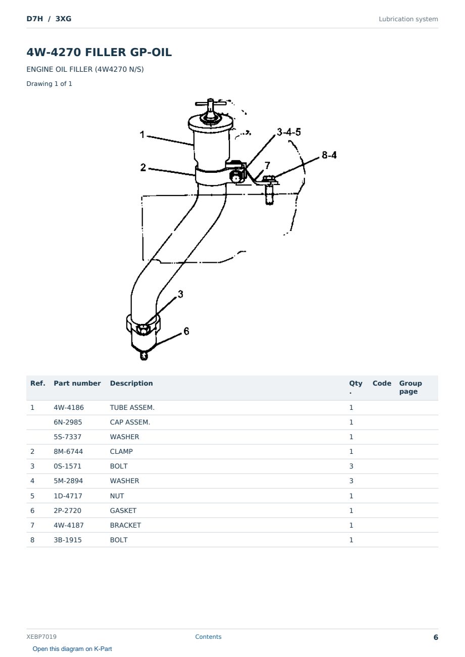 Caterpillar D7H S/N 3XG Partsbook XEBP7019 (English) - sample page 6 of 10 Caterpillar D7H S/N 3XG Partsbook XEBP7019 (English) - sample page 6 of 10