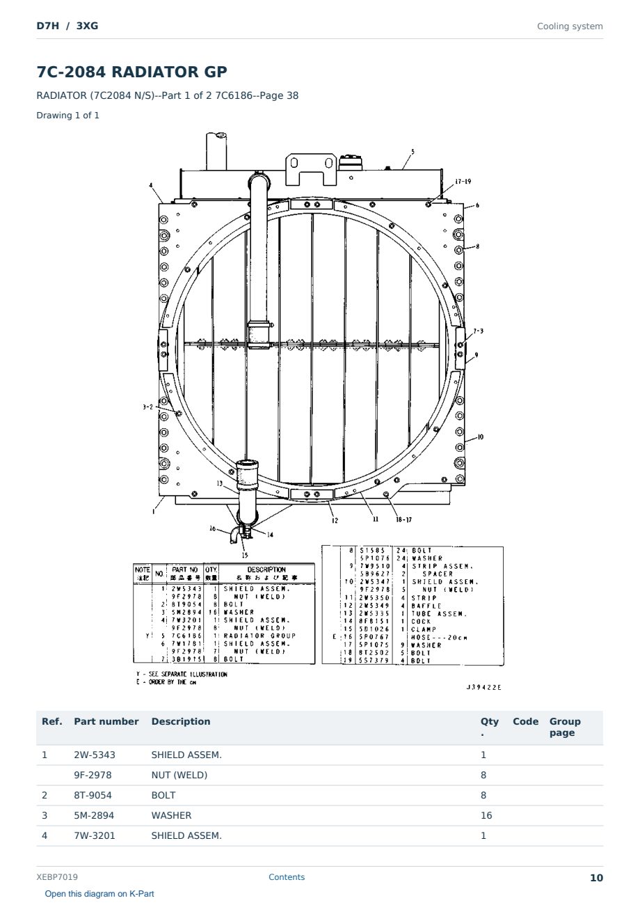 Caterpillar D7H S/N 3XG Partsbook XEBP7019 (English) - sample page 10 of 10 Caterpillar D7H S/N 3XG Partsbook XEBP7019 (English) - sample page 10 of 10