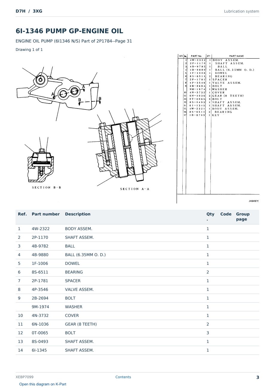 Caterpillar D7H S/N 3XG Partsbook XEBP7099 (English) - sample page 3 of 10 Caterpillar D7H S/N 3XG Partsbook XEBP7099 (English) - sample page 3 of 10