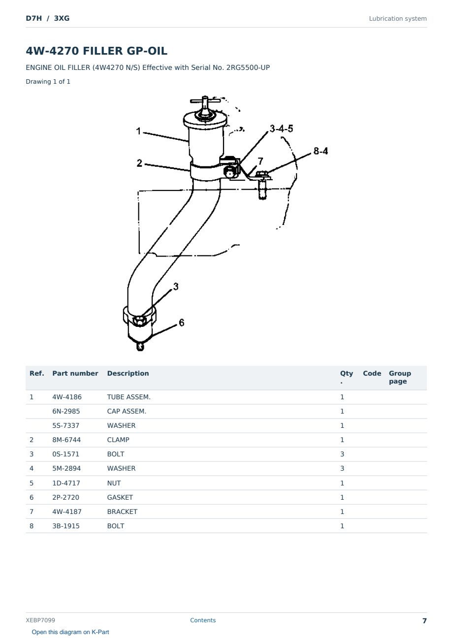 Caterpillar D7H S/N 3XG Partsbook XEBP7099 (English) - sample page 7 of 10 Caterpillar D7H S/N 3XG Partsbook XEBP7099 (English) - sample page 7 of 10