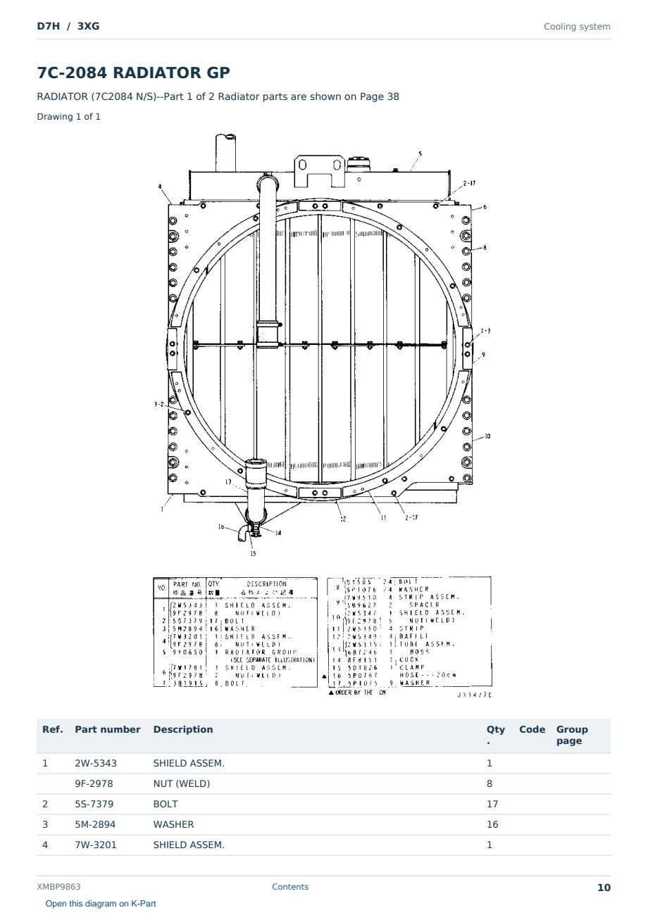 Caterpillar D7H S/N 3XG Partsbook XMBP9863 (English) - sample page 10 of 10 Caterpillar D7H S/N 3XG Partsbook XMBP9863 (English) - sample page 10 of 10