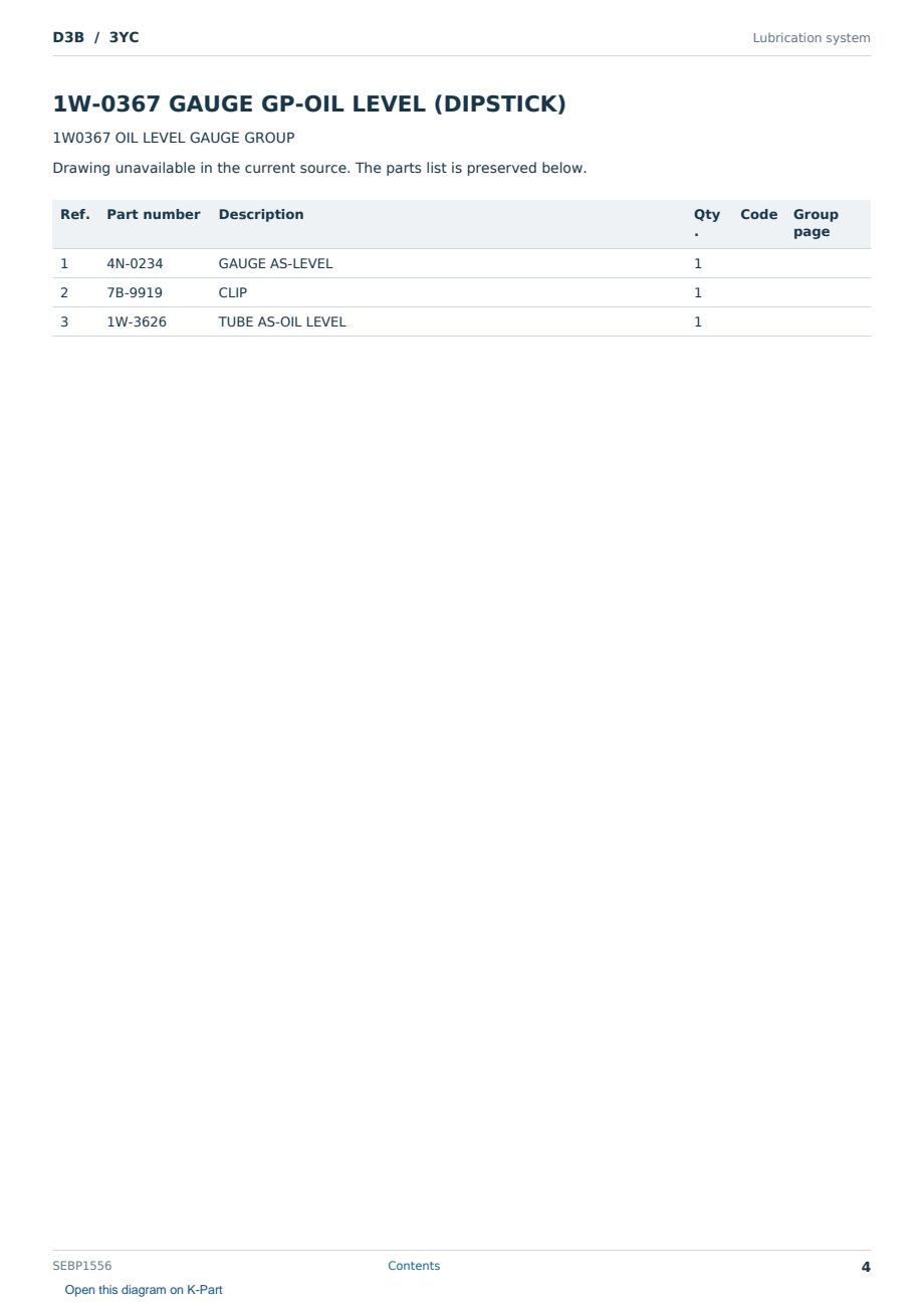 Caterpillar D3B S/N 3YC Partsbook SEBP1556 (English) - sample page 4 of 10 Caterpillar D3B S/N 3YC Partsbook SEBP1556 (English) - sample page 4 of 10