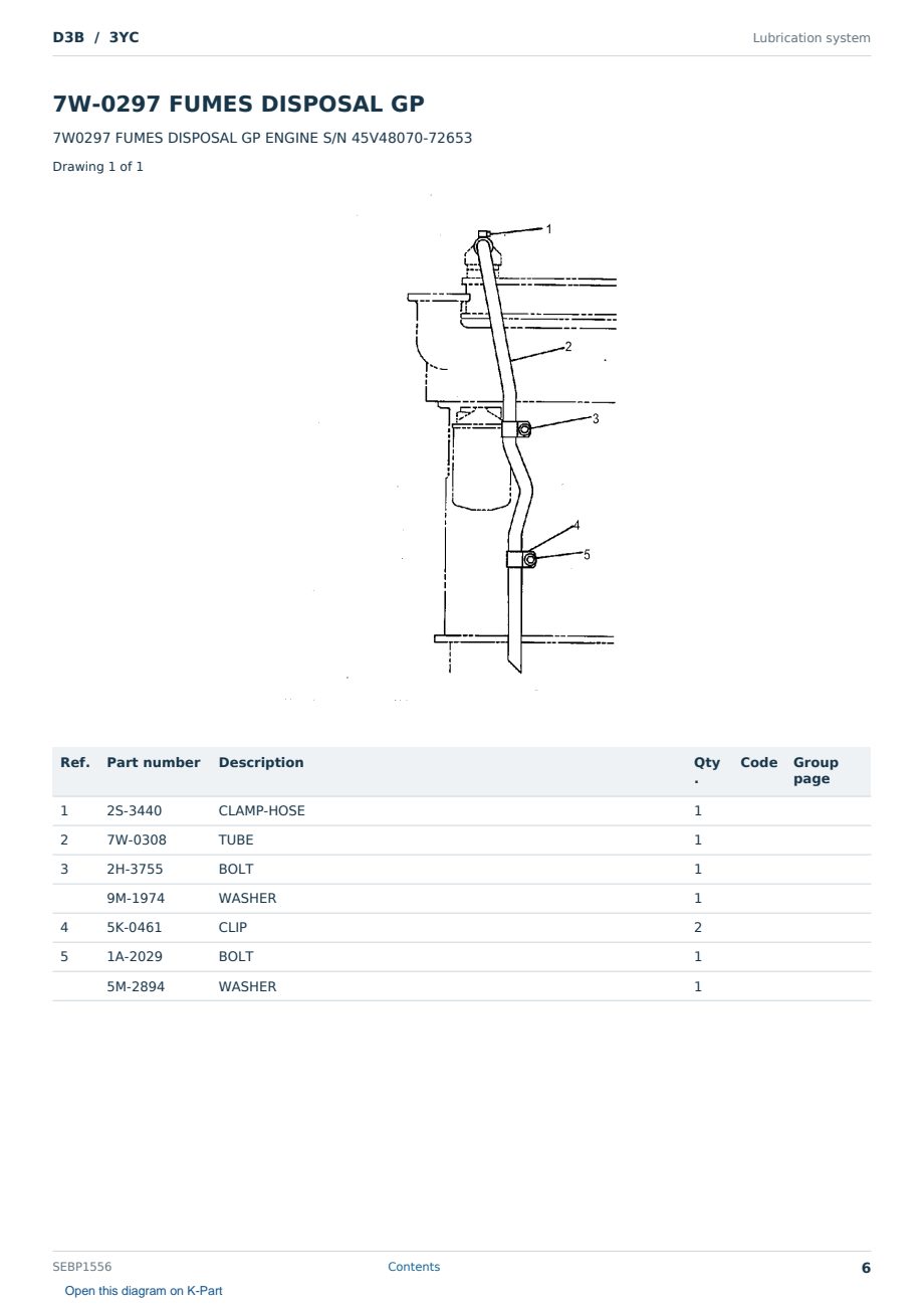 Caterpillar D3B S/N 3YC Partsbook SEBP1556 (English) - sample page 6 of 10 Caterpillar D3B S/N 3YC Partsbook SEBP1556 (English) - sample page 6 of 10