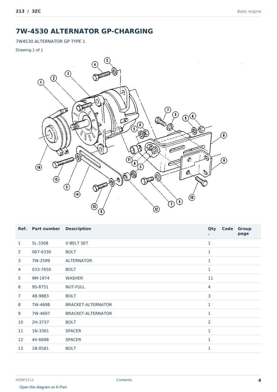Caterpillar 213 S/N 3ZC Partsbook HEBP1511 (English) - sample page 4 of 10 Caterpillar 213 S/N 3ZC Partsbook HEBP1511 (English) - sample page 4 of 10
