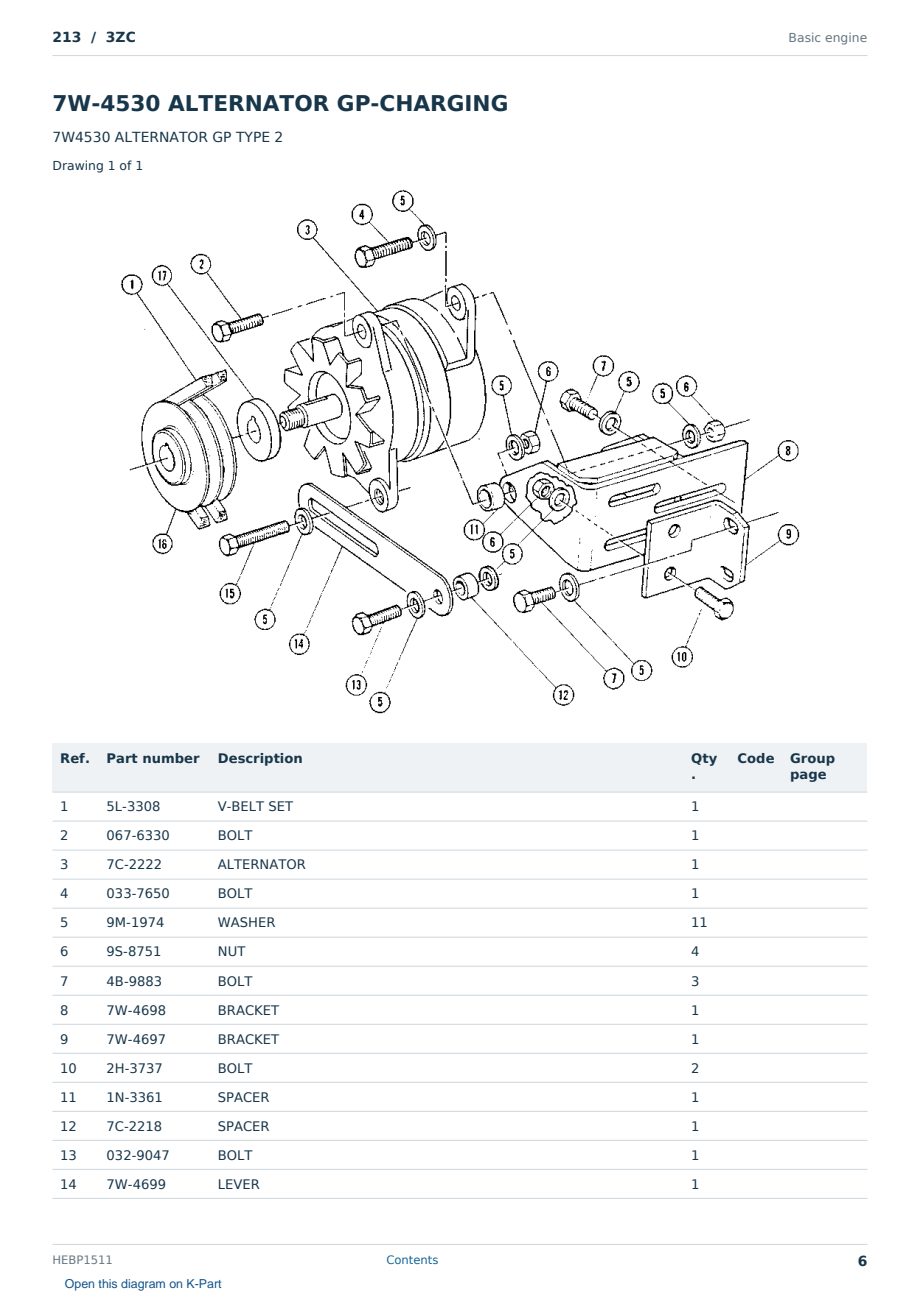 Caterpillar 213 S/N 3ZC Partsbook HEBP1511 (English) - sample page 6 of 10 Caterpillar 213 S/N 3ZC Partsbook HEBP1511 (English) - sample page 6 of 10