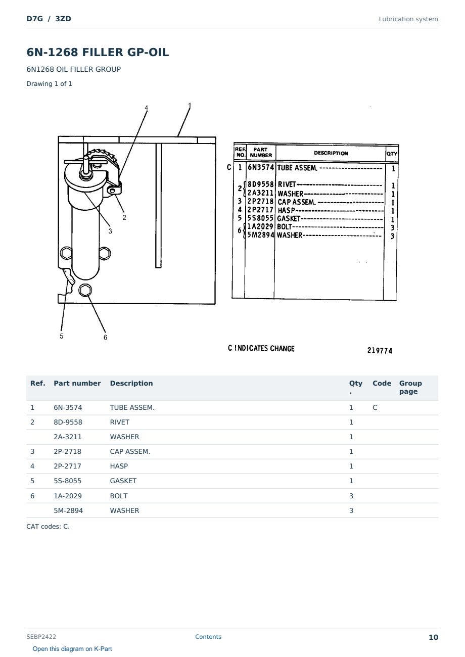 Caterpillar D7G S/N 3ZD Partsbook SEBP2422 (English) - sample page 10 of 10 Caterpillar D7G S/N 3ZD Partsbook SEBP2422 (English) - sample page 10 of 10