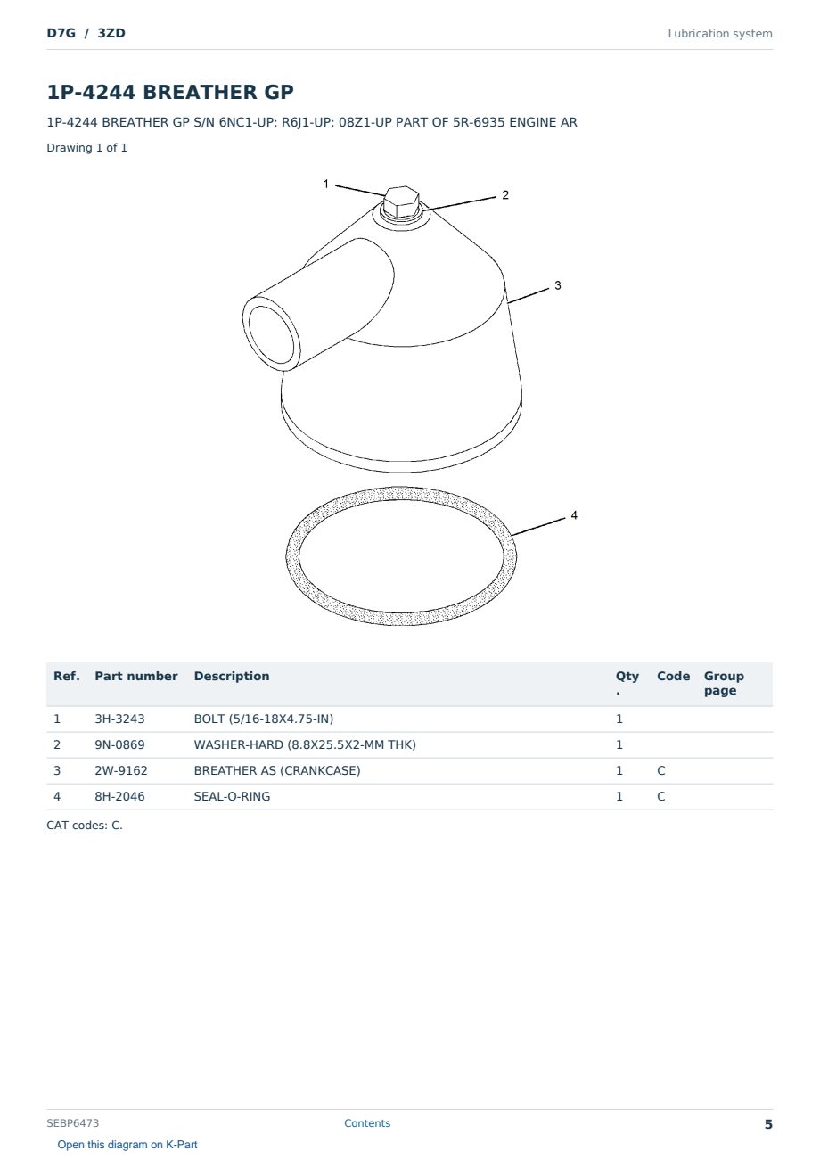 Caterpillar D7G S/N 3ZD Partsbook SEBP6473 (English) - sample page 5 of 10 Caterpillar D7G S/N 3ZD Partsbook SEBP6473 (English) - sample page 5 of 10