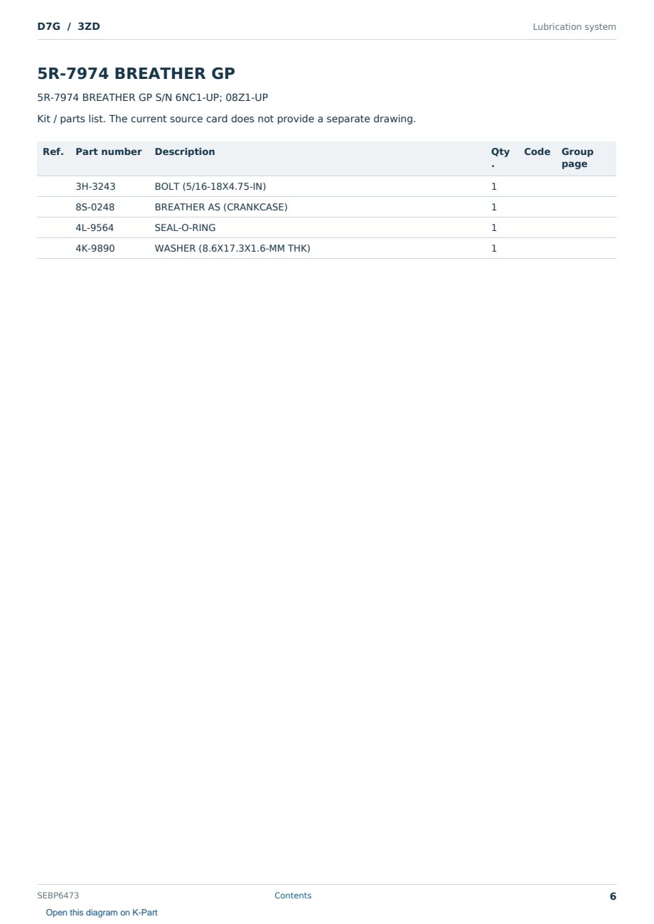 Caterpillar D7G S/N 3ZD Partsbook SEBP6473 (English) - sample page 6 of 10 Caterpillar D7G S/N 3ZD Partsbook SEBP6473 (English) - sample page 6 of 10